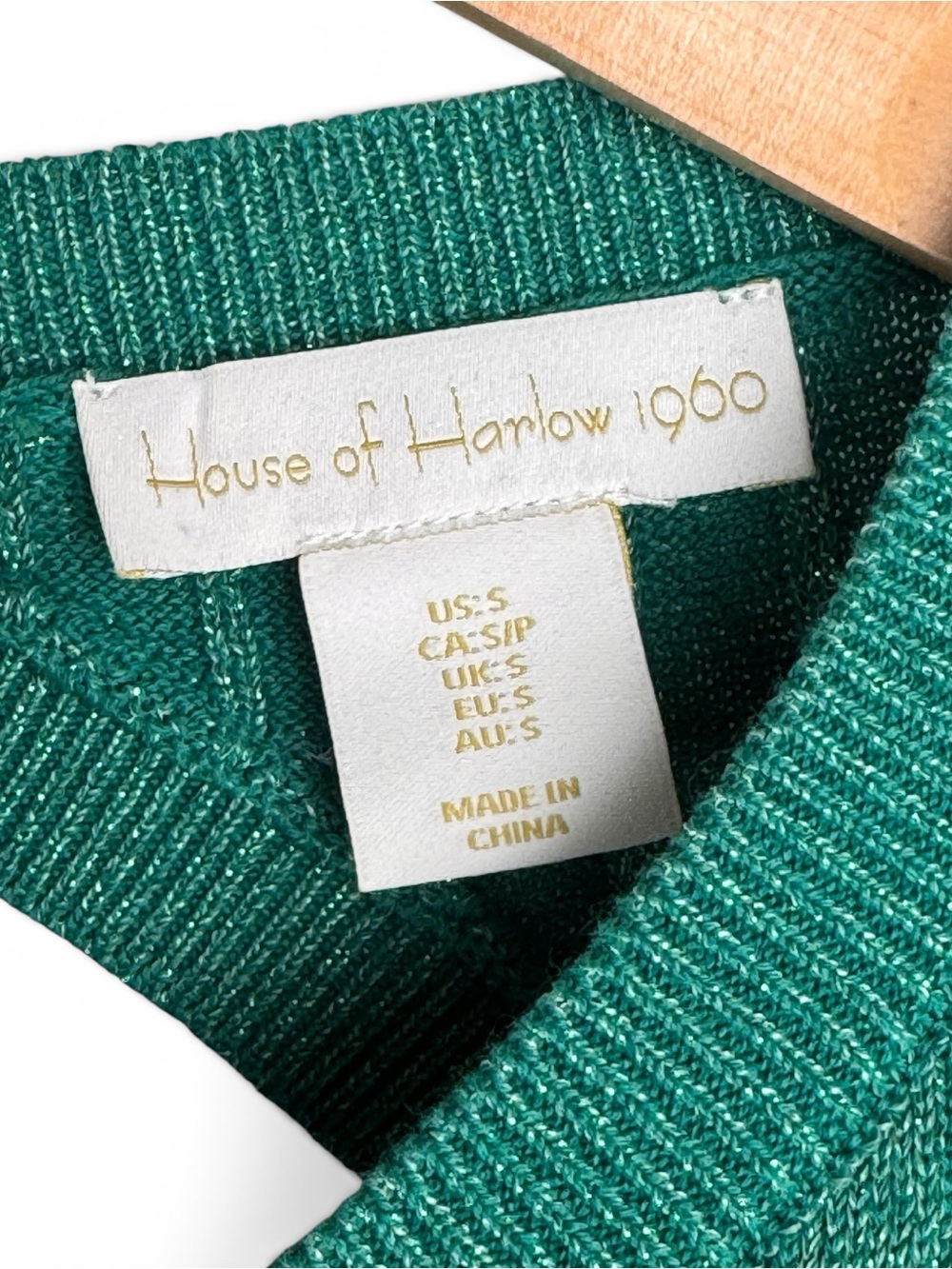 House of Harlow 1960 Mercury Knit Maxi Dress Aquamarine w/ Metallic Thread Small - Picture 5 of 9